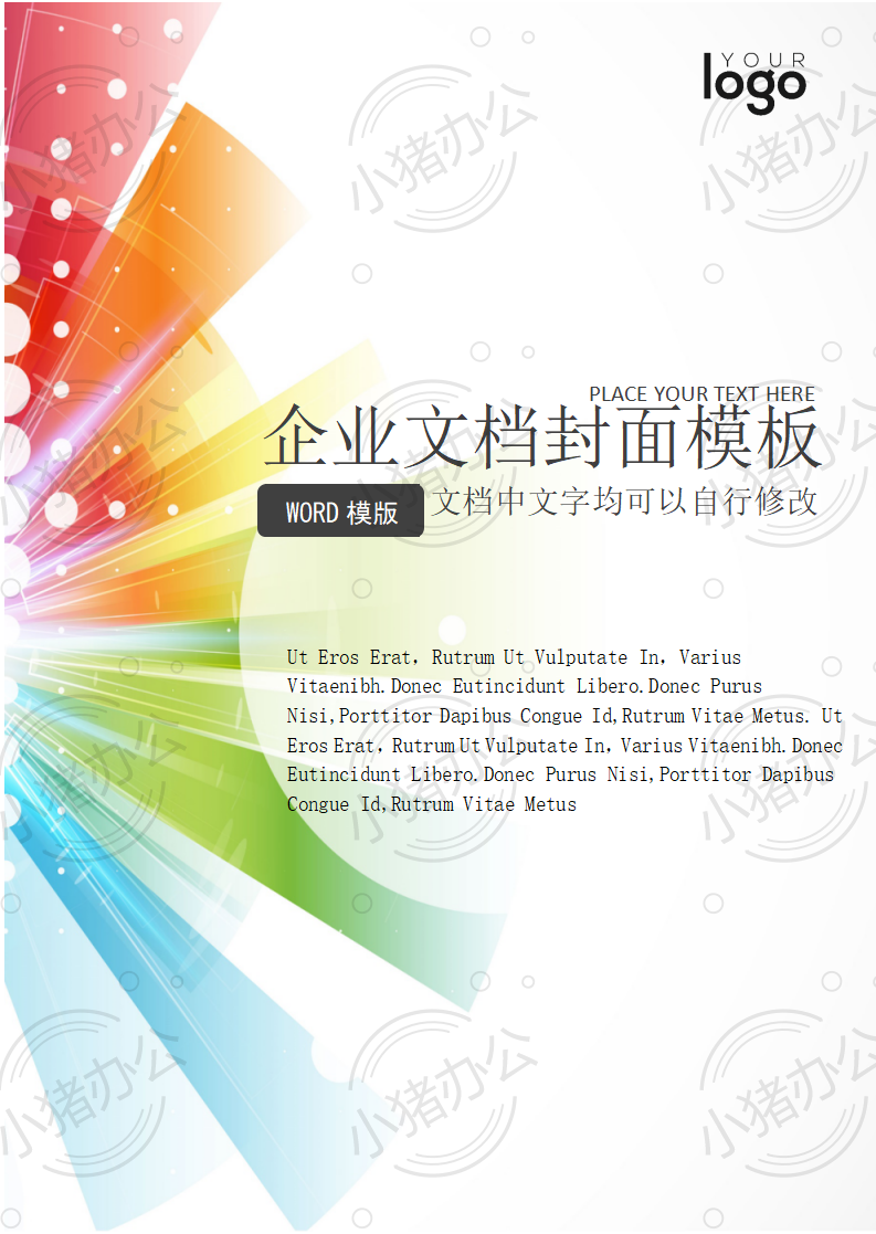 封面设计word文档模板企业文档册子商务计划报告合同封面模板(无水印可编辑)封面102