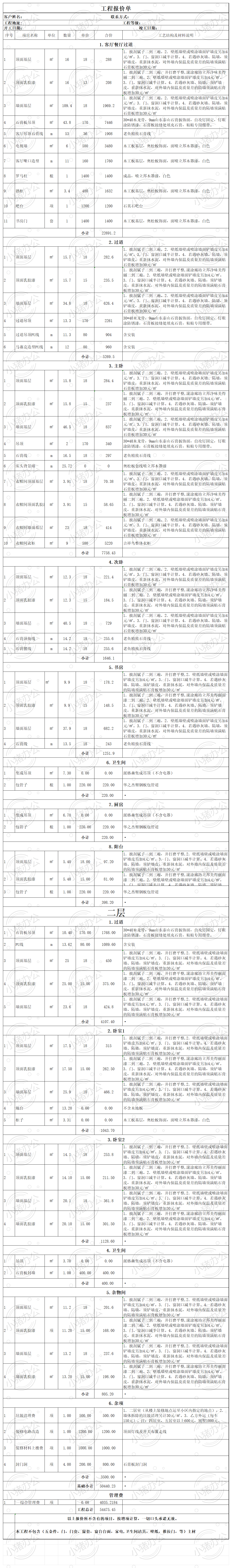 工程报价单报价单excel电子表格模板可编辑(高清无水印)16